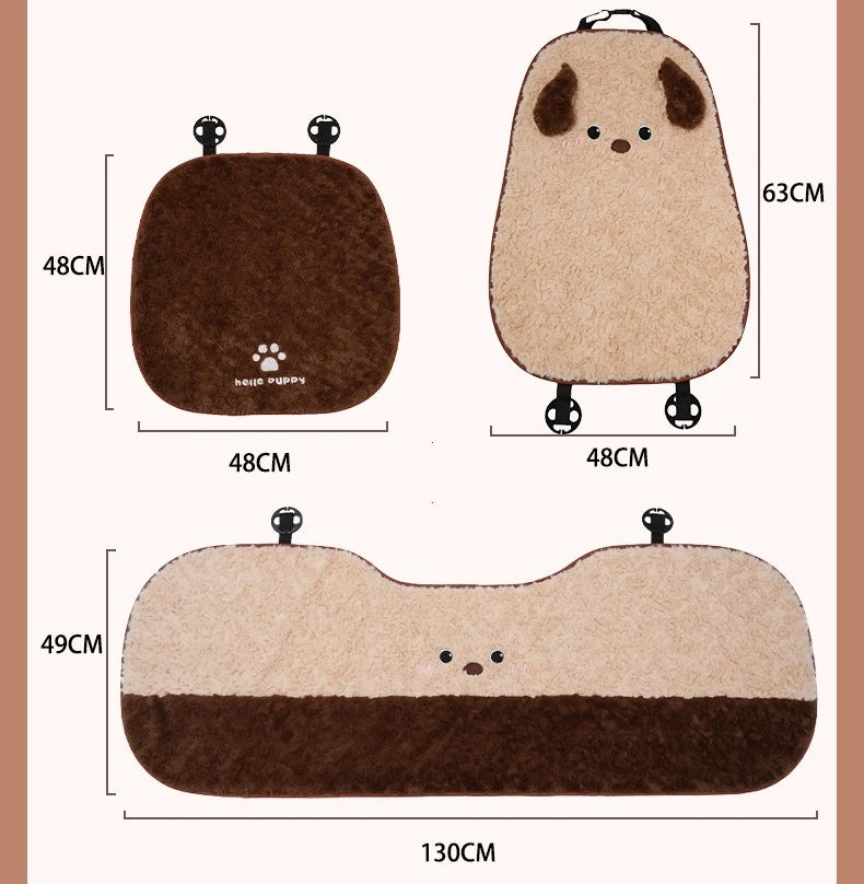 Cute Cartoon Animal Plush Car Seat Cushion and Pillow Set - 10