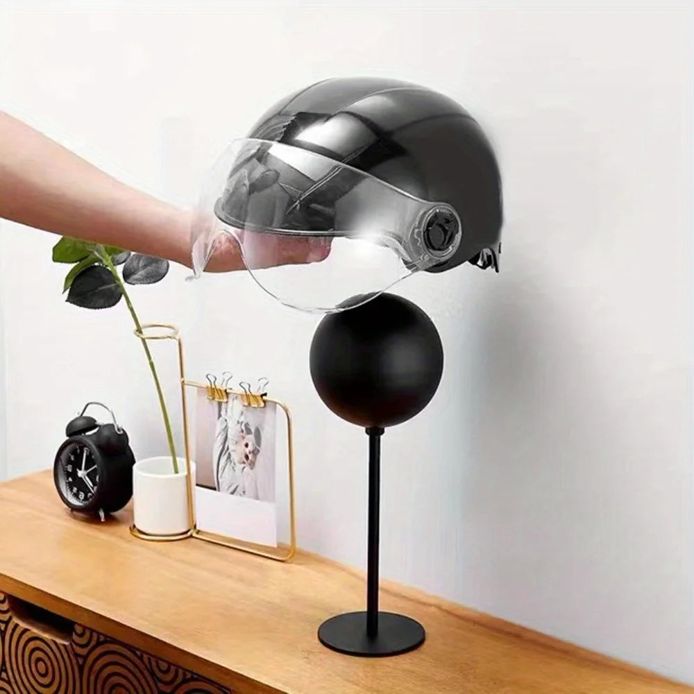 Rotating Motorcycle Helmet Hanger Wall Mount Rack for Helmets and Hats - 17