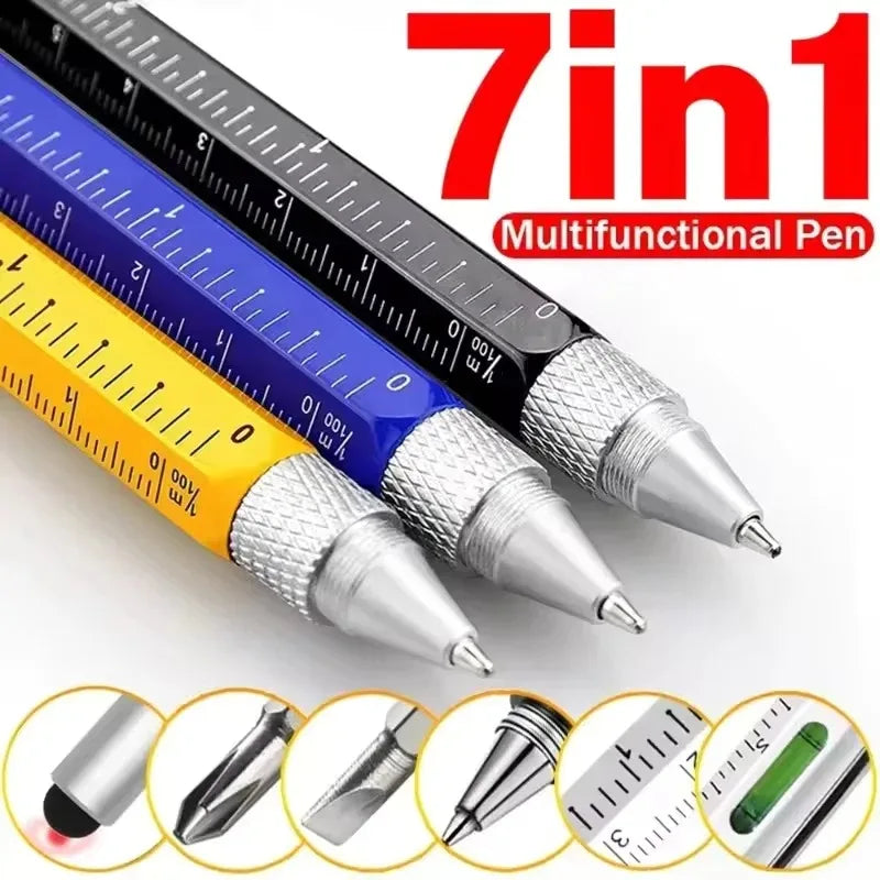 7-in-1 Multifunctional Tool Pen with Stylus and Measuring Gauge