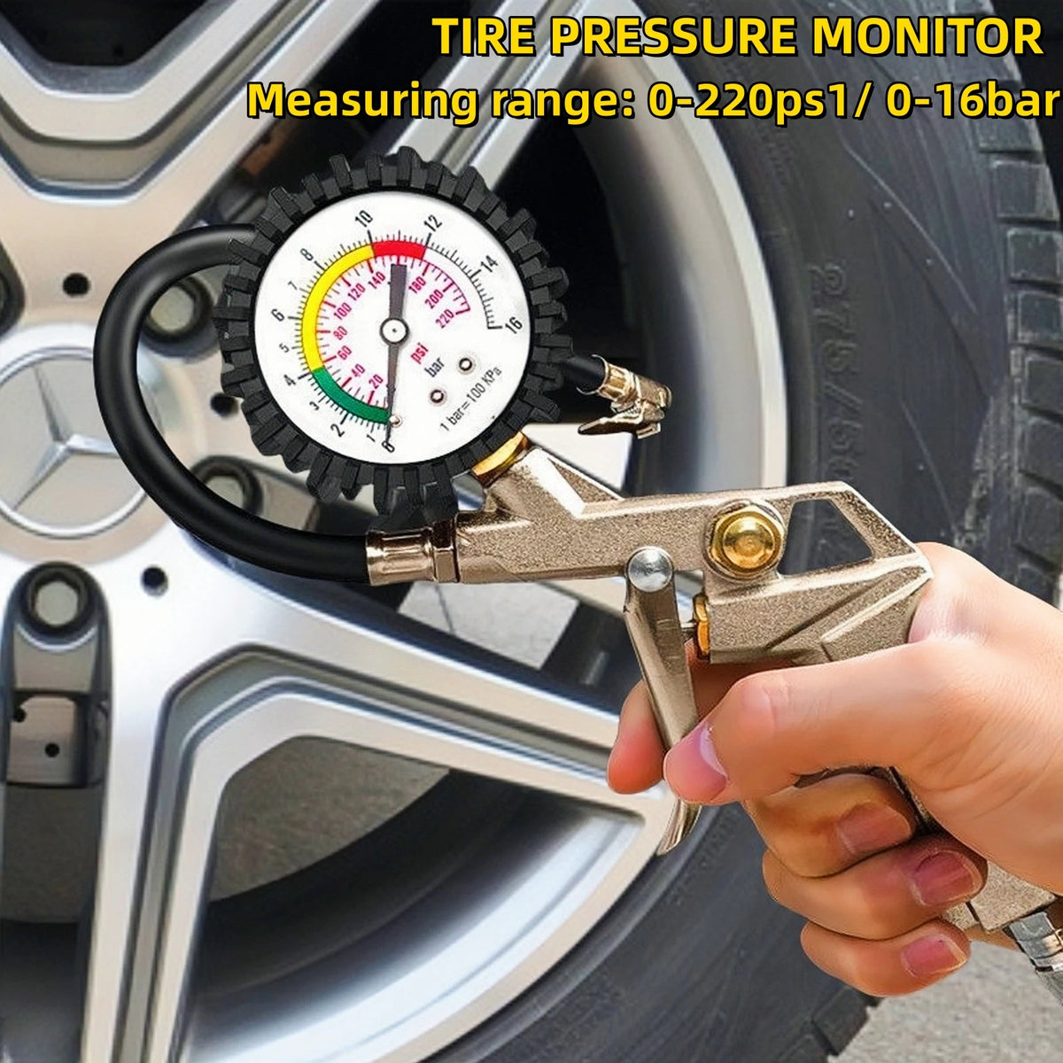 Multifunctional Tire Pressure Gauge and Inflator for Vehicles