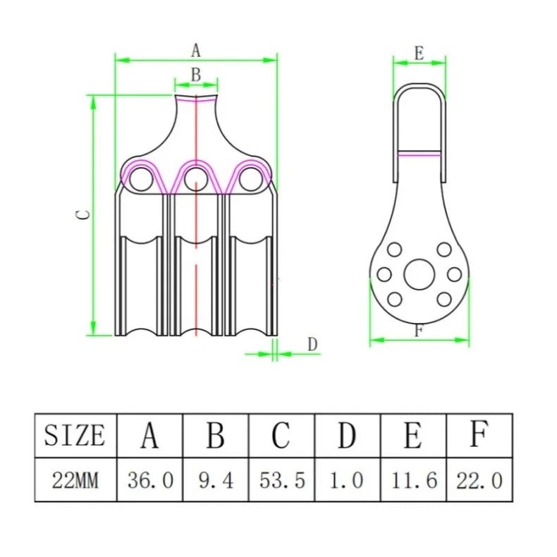 Stainless Steel Locking Pulley for Marine and Outdoor Rope Applications