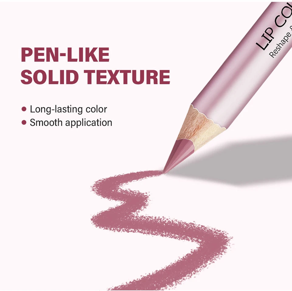 Waterproof Matte Lip Liner Pencil Set - 14