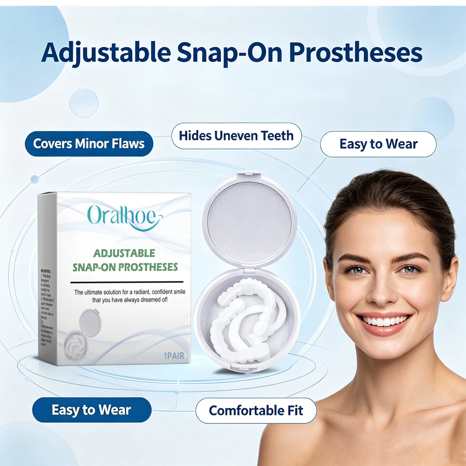 Adjustable Snap-On Dentures for Instant Smile Makeover - 3