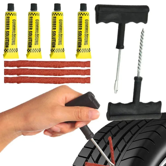 Emergency Tubeless Tire Puncture Repair Kit for Cars and Motorcycles