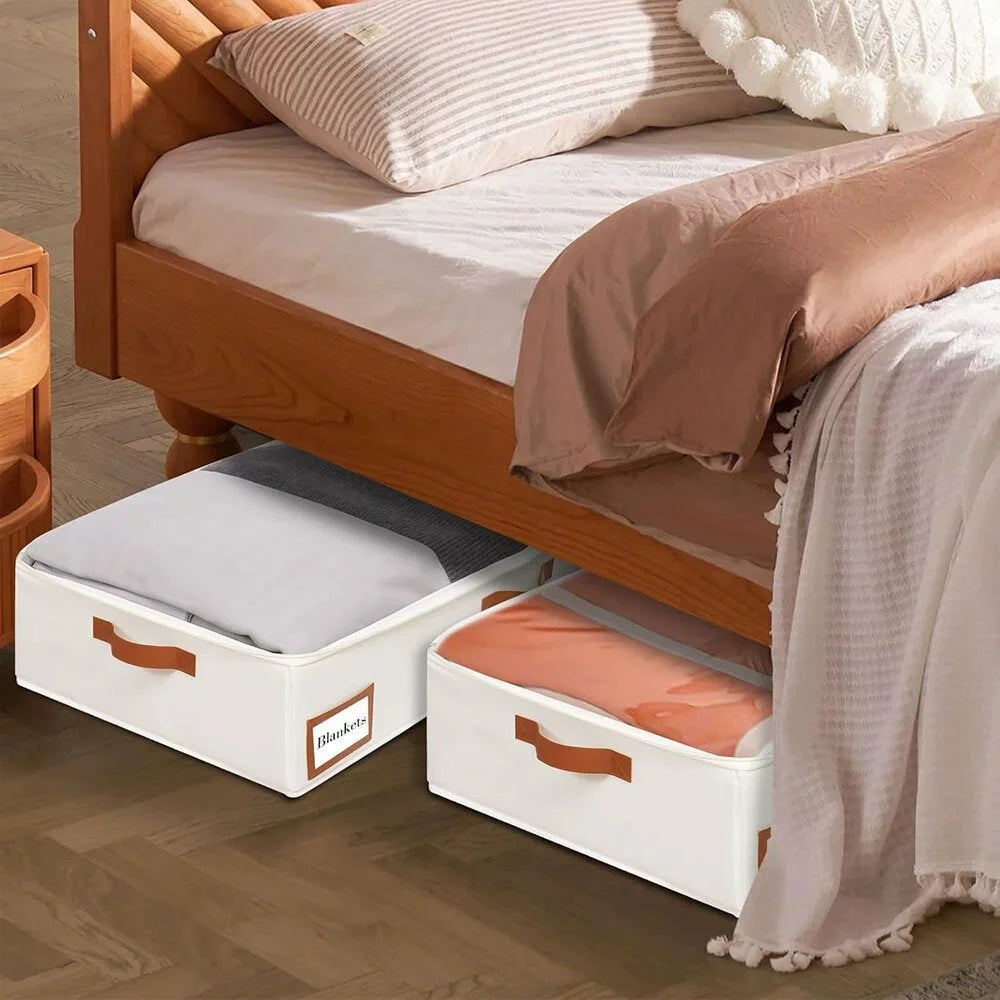 Foldable Underbed Storage Organizer for Blankets and Clothing