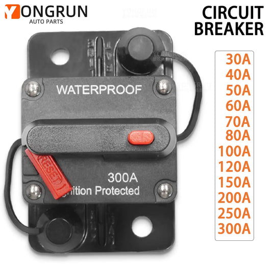 Manual Reset DC Circuit Breaker Waterproof Fuse Holder for Auto Marine