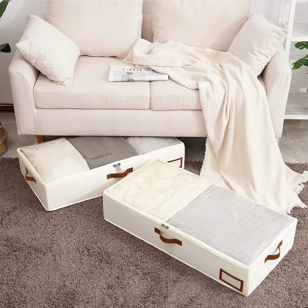 Foldable Underbed Storage Organizer for Blankets and Clothing