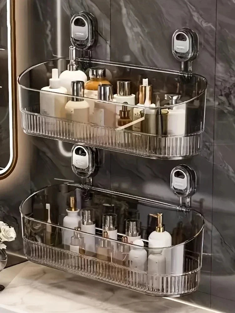 Punch-Free Suction Cup Bathroom Storage Shelf - 12