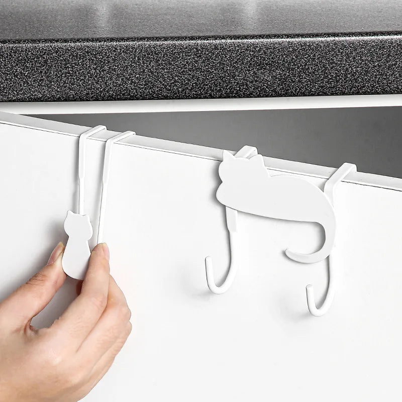 Cute Cat Over-the-Door Cabinet Organizer Hooks - 7