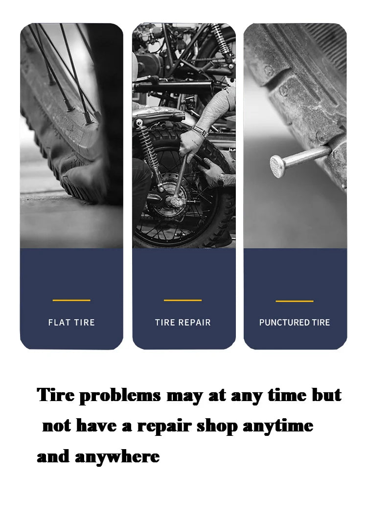 Emergency Tire Repair Tool Kit for Cars and Motorcycles - 7