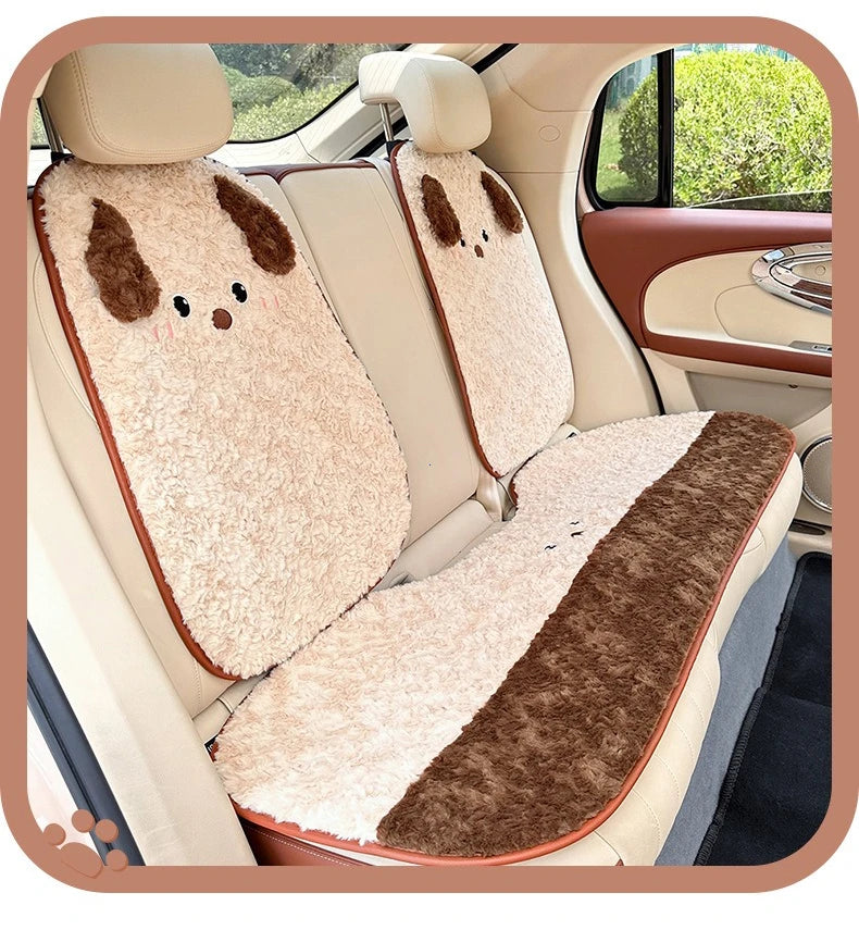 Cute Cartoon Animal Plush Car Seat Cushion and Pillow Set