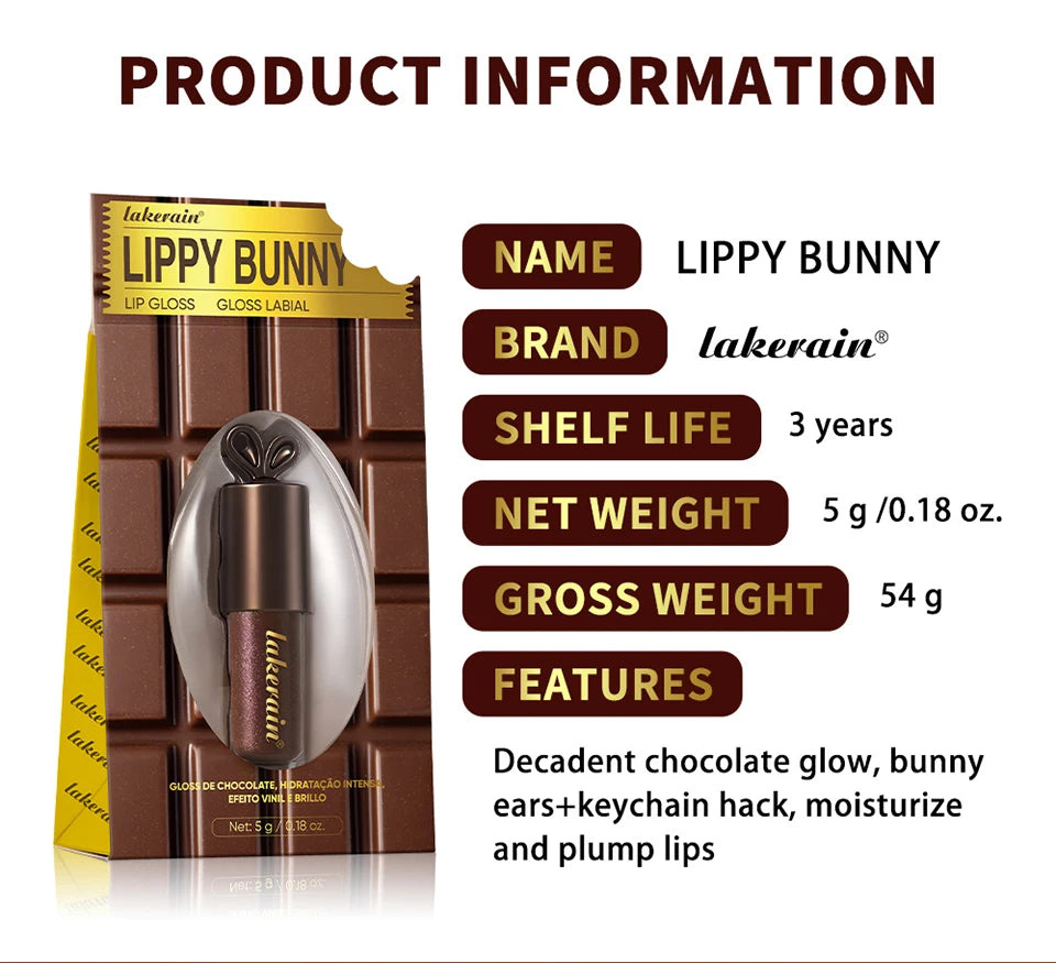 Moisturizing Chocolate Shimmer Lip Gloss for Plump Hydrated Lips - 18