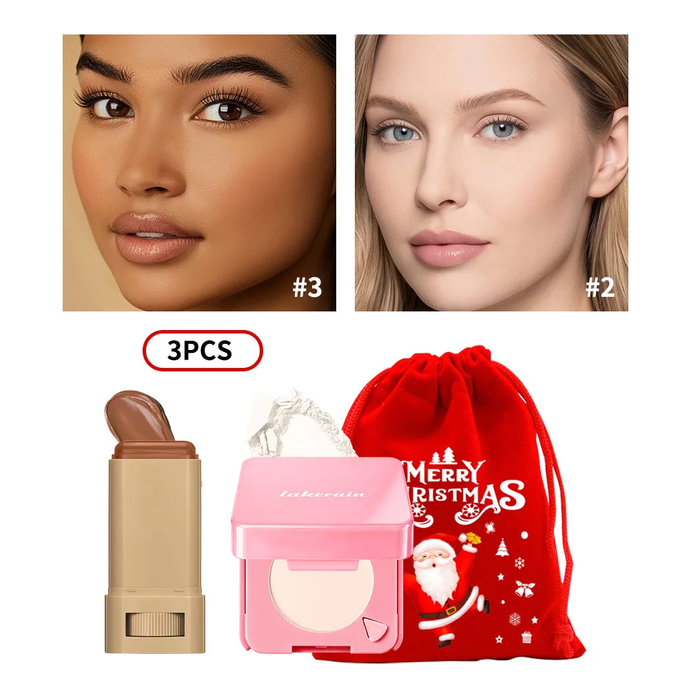 Matte Foundation Stick and Pressed Powder Beauty Set - 39