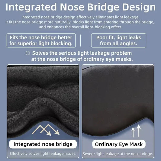 3D Memory Foam Contoured Sleep Mask for Total Light Blockout
