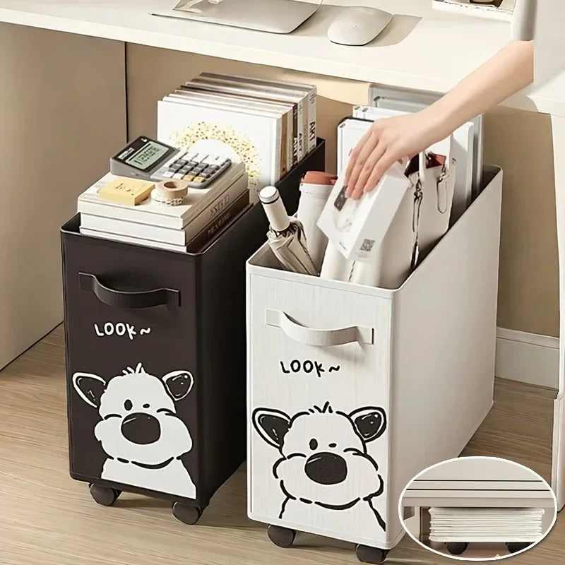 Portable Foldable Under-Desk Storage Organizer with Wheels - 7