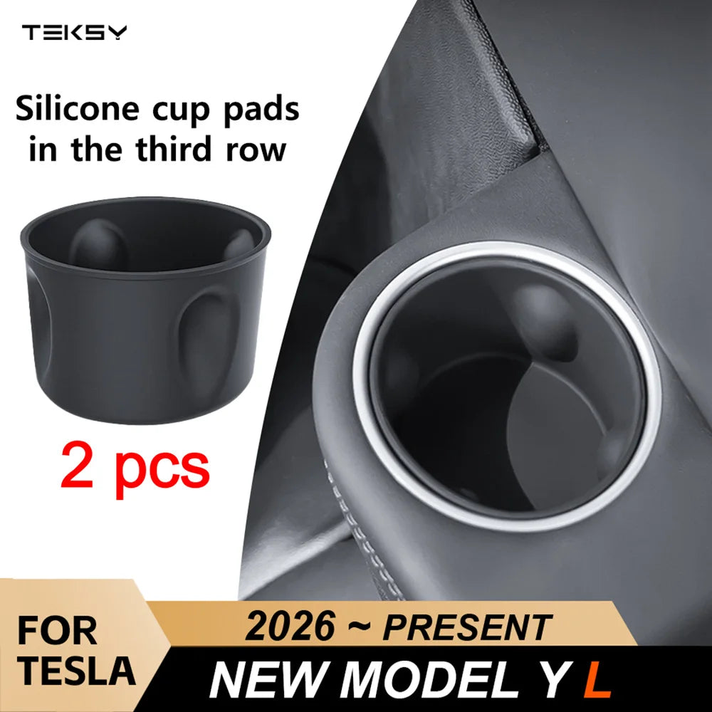 3rd Row Silicone Cup Holder Inserts for Model Y L