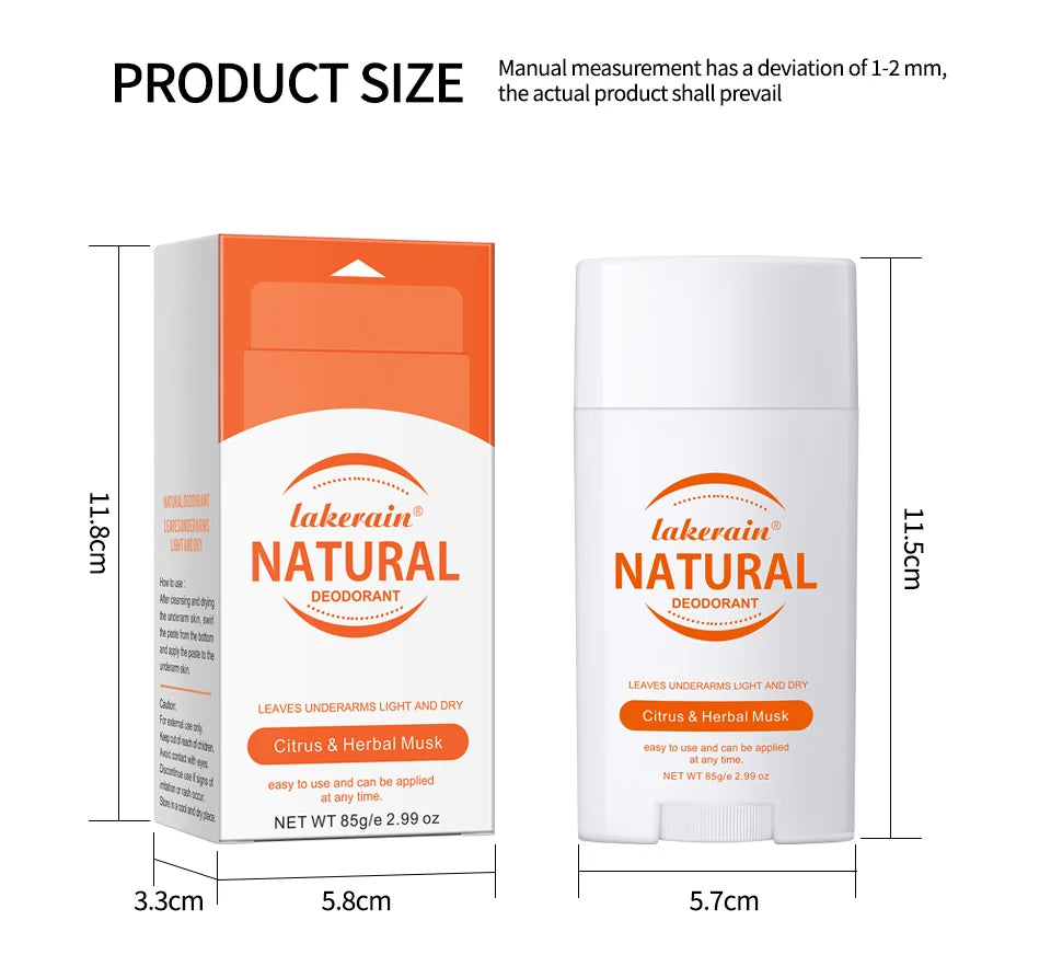 Long-Lasting Natural Solid Deodorant Stick for Freshness