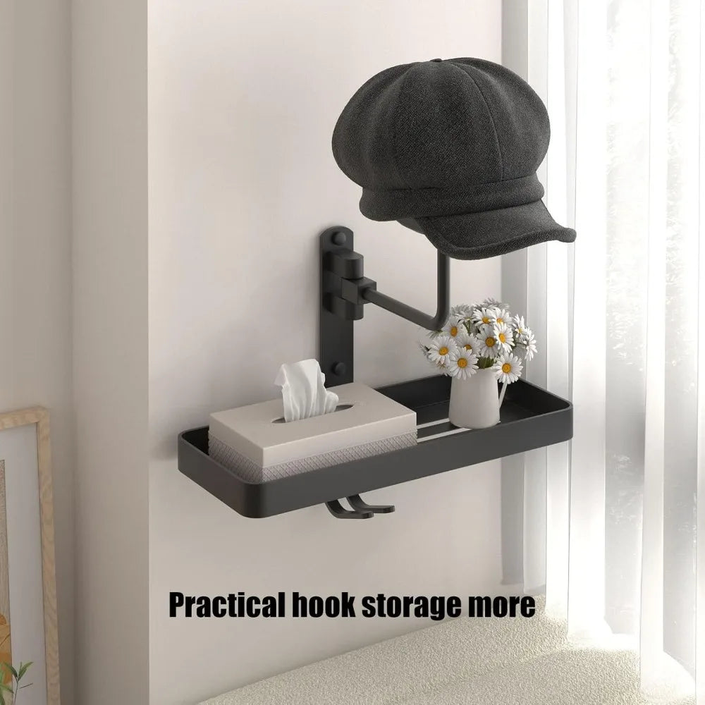 Wall Mounted Motorcycle Helmet Rack with Storage Shelf - 6
