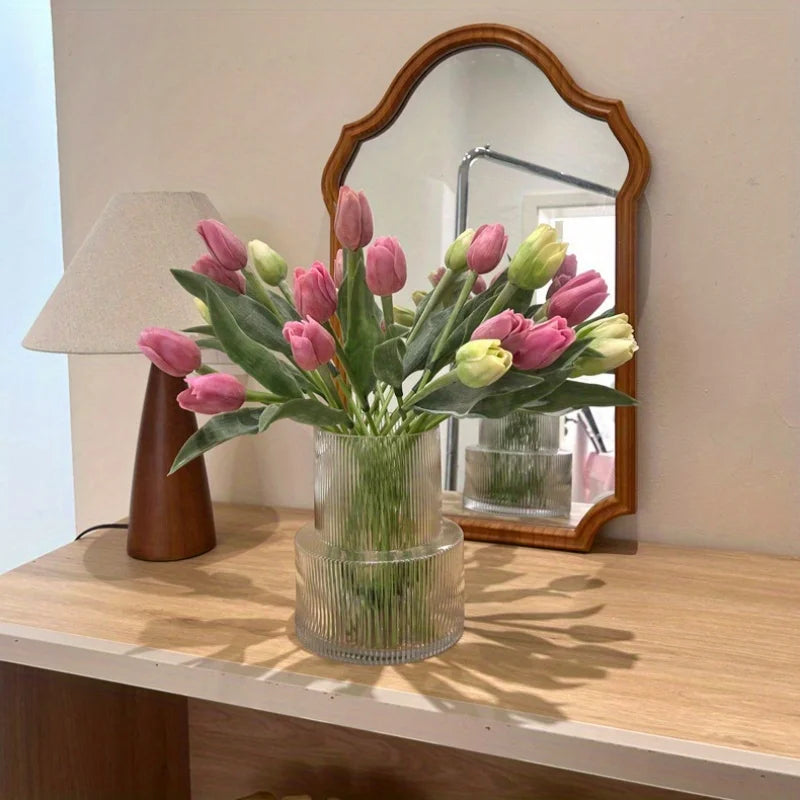 10Pcs Artificial Tulip Bouquet Realistic Faux Flowers for Home Decor