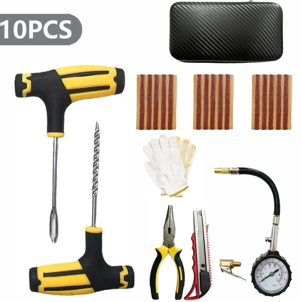 Emergency Tubeless Tire Puncture Repair Kit with Storage Case - 20