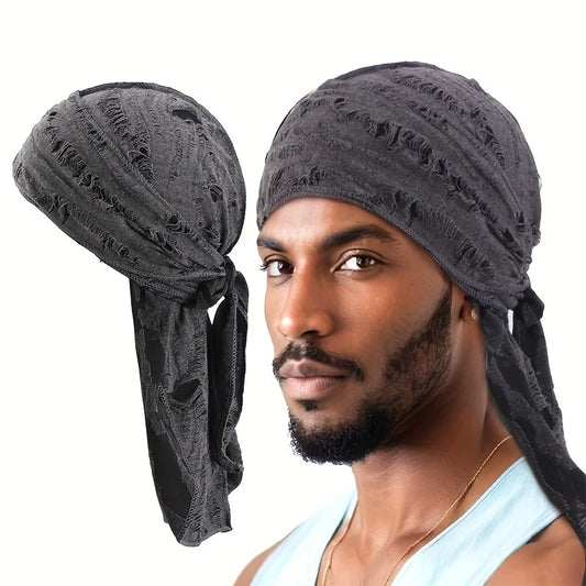 Mens Vintage Pirate Hat Distressed Rapper Scarf Adjustable Bandana