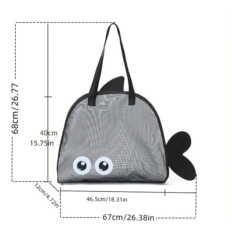 Large Foldable Mesh Beach Tote Bag for Family Vacation