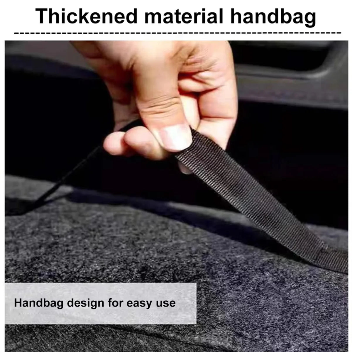 Dark Gray Felt Car Trunk Organizer Foldable Storage Box Bag
