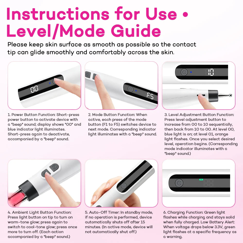 Digital Handheld Precision Massage Pen for Face and Body - 14