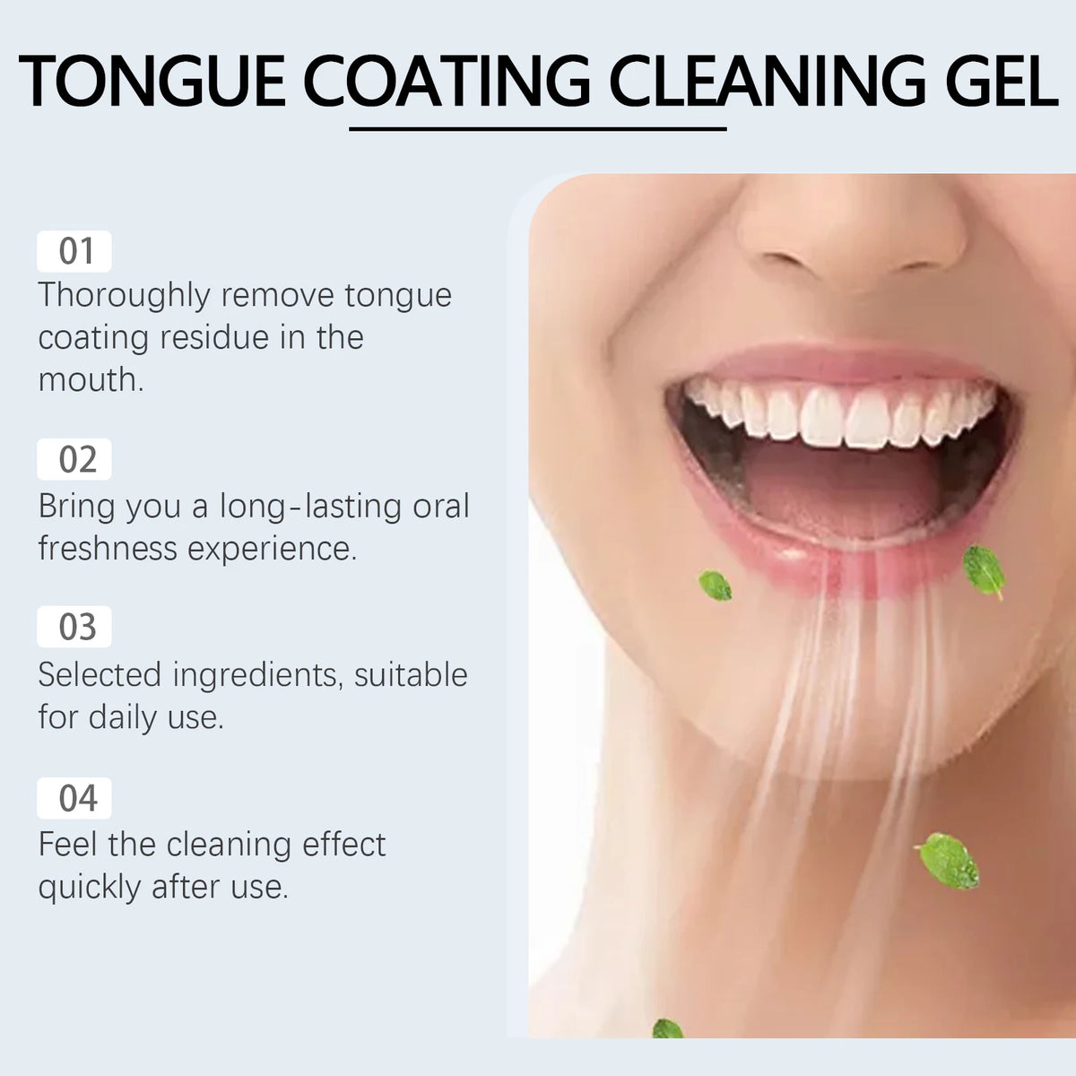 Tongue Cleaning Gel and Scraper Set for Fresh Breath