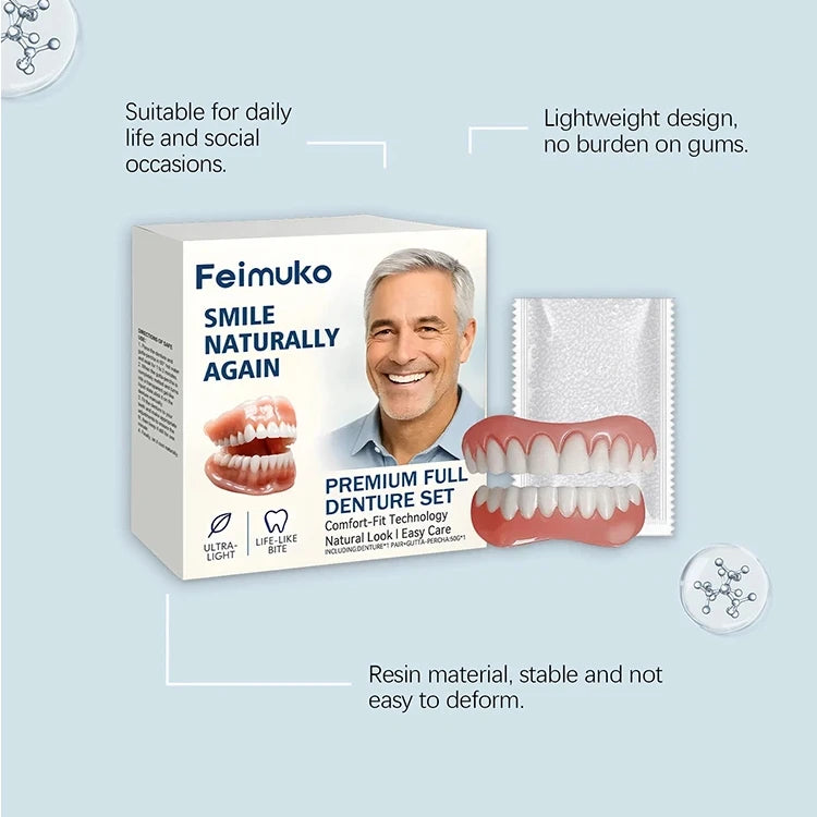 Comfortable Silicone Denture Set for Natural Smile