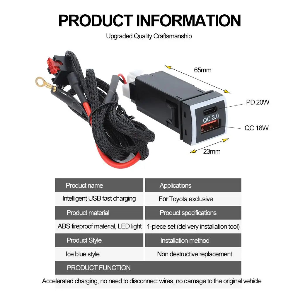 Dual Port Fast Car Charger for Toyota - 6