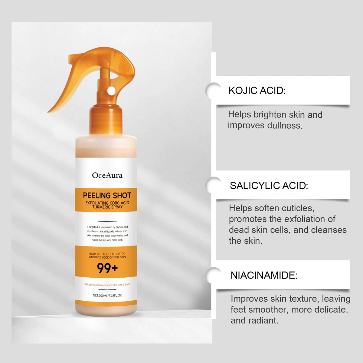 Exfoliating Skin Brightening and Moisturizing Body Spray
