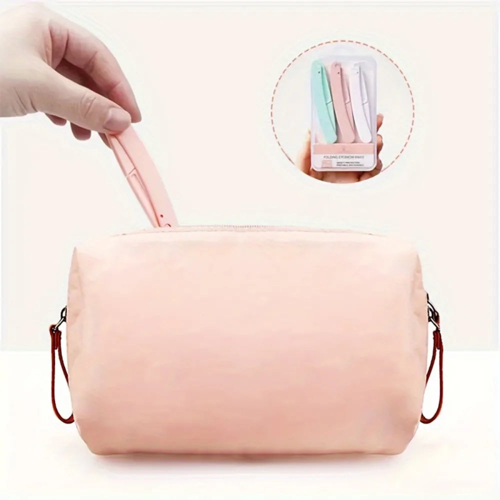 Folding Eyebrow Razor Set Facial Hair Remover Trimmer for Women - 9