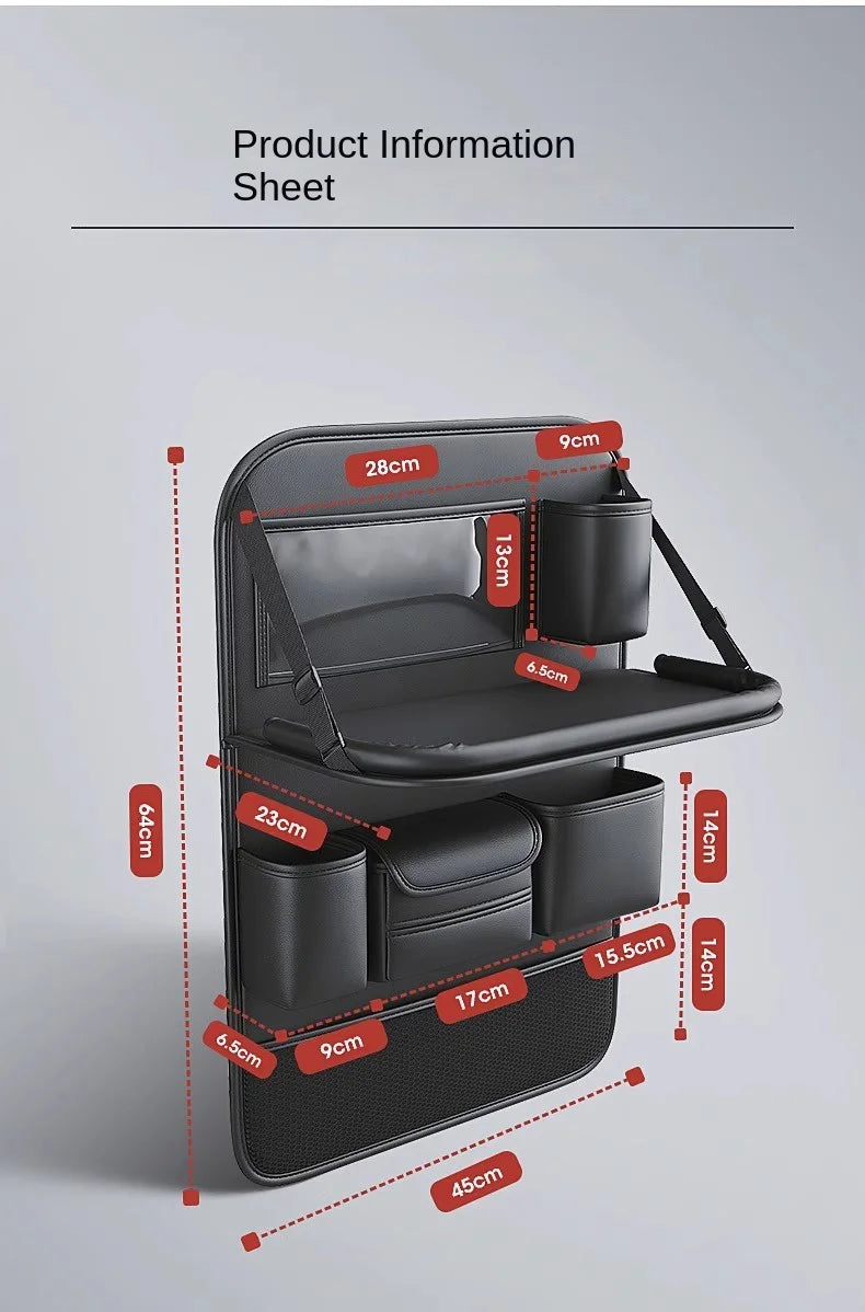 Car Backseat Organizer with Foldable Dining Table and Tablet Holder