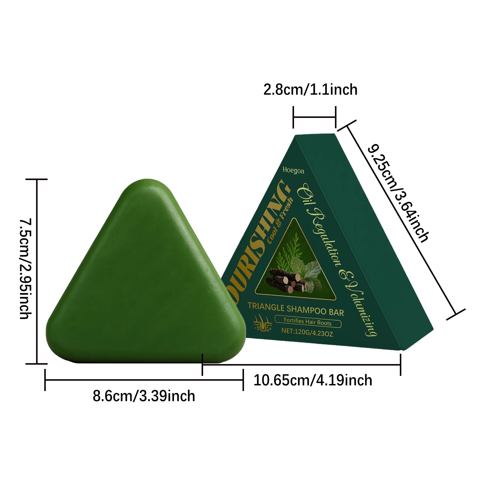 Herbal Triangle Hair Growth Shampoo Bar for Oil Control and Repair - 6