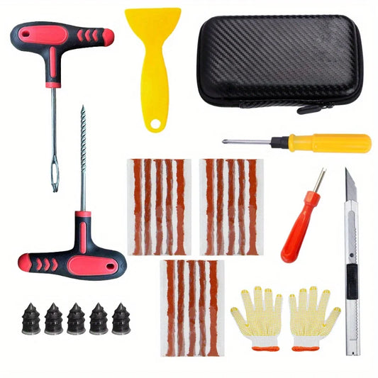 Universal Emergency Tubeless Tire Repair Kit for Cars and Bikes