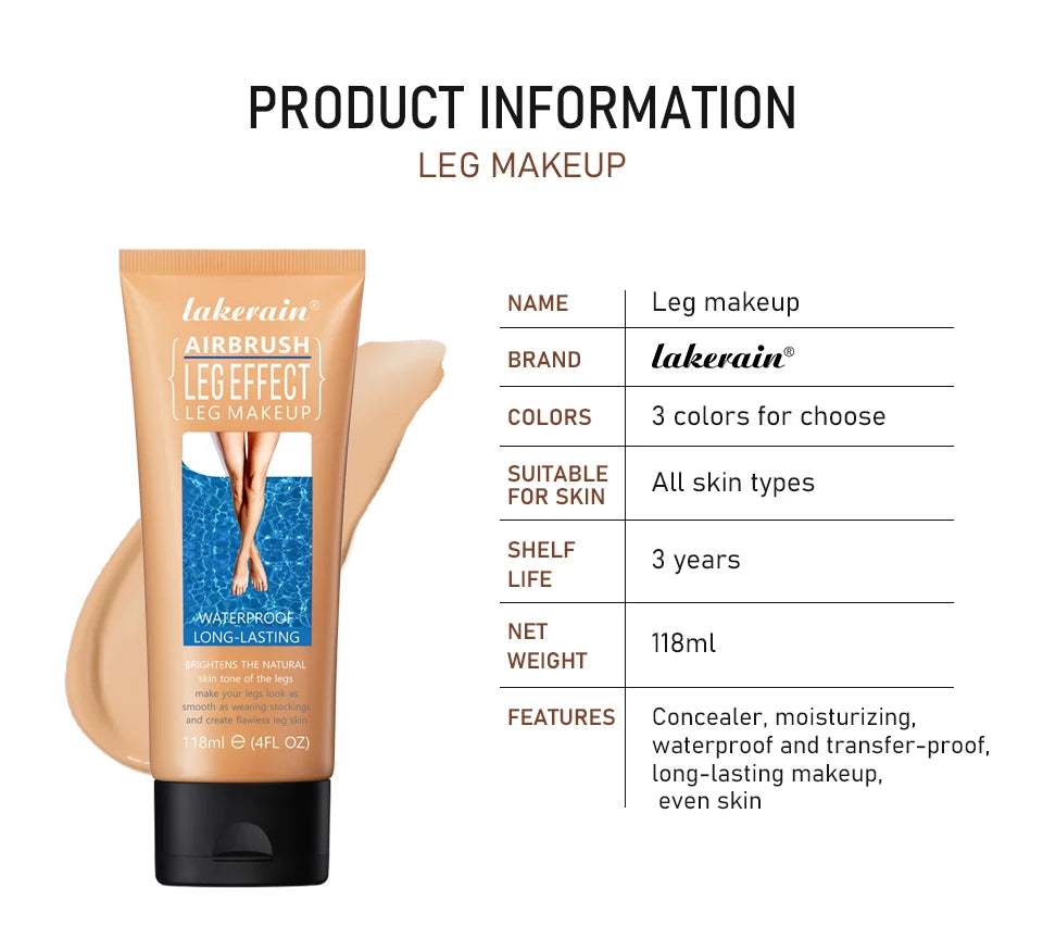 Waterproof Airbrush Leg Foundation and Body Concealer with Applicator - 15