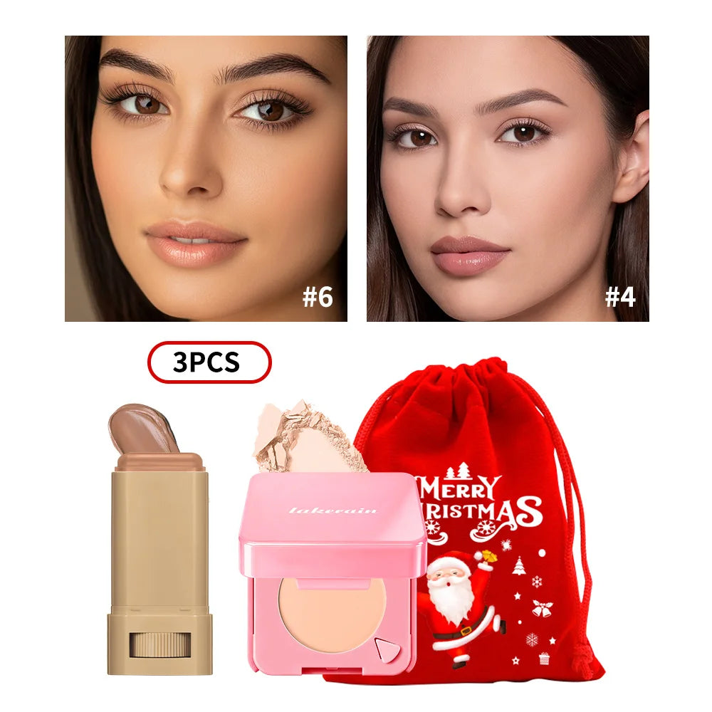 Matte Foundation Stick and Pressed Powder Beauty Set
