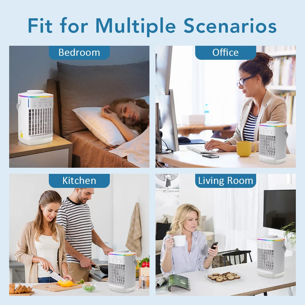 3-in-1 Portable Desktop Air Cooler and Humidifier Fan