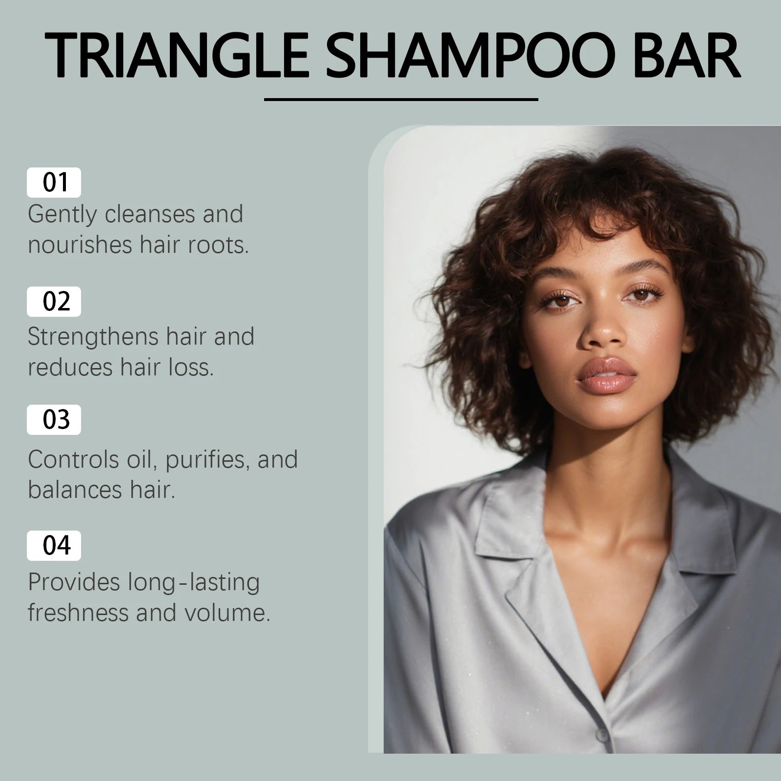 Herbal Triangle Hair Growth Shampoo Bar for Oil Control and Repair - 5