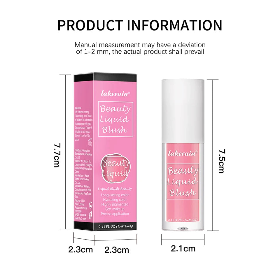 Long-Lasting Waterproof Liquid Face Blush