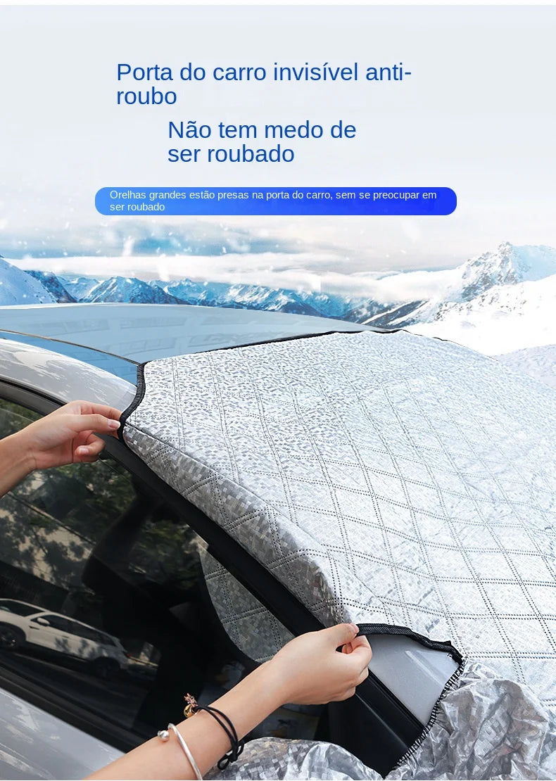 Magnetic Car Windshield Snow and Sun Protection Cover - 16