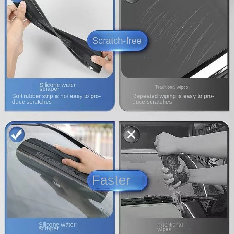Non-Scratch Silicone Water Squeegee for Car Windows - 8