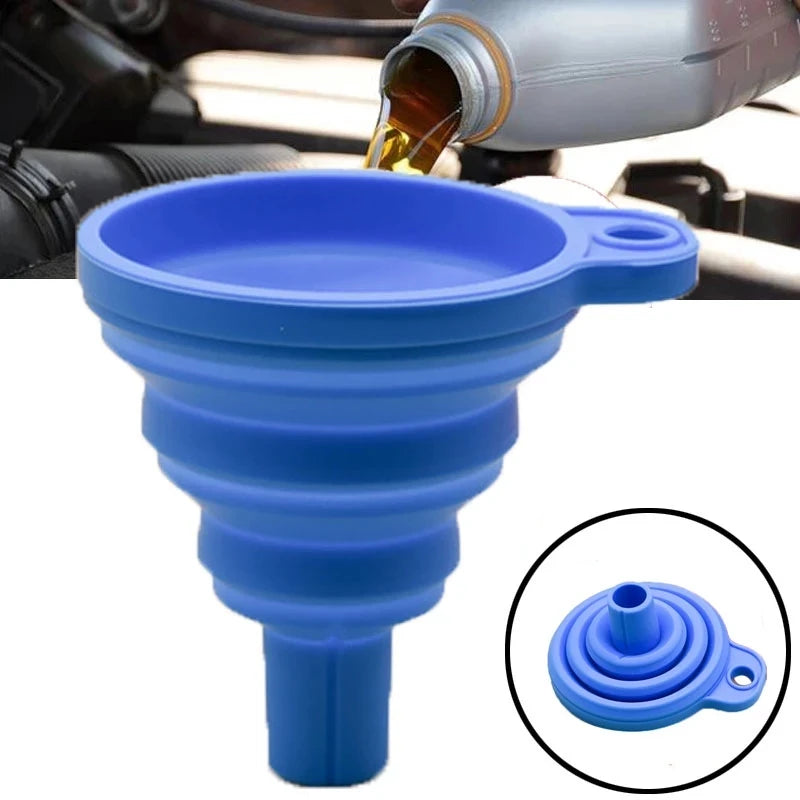 Collapsible Silicone Automotive Fluid Funnel