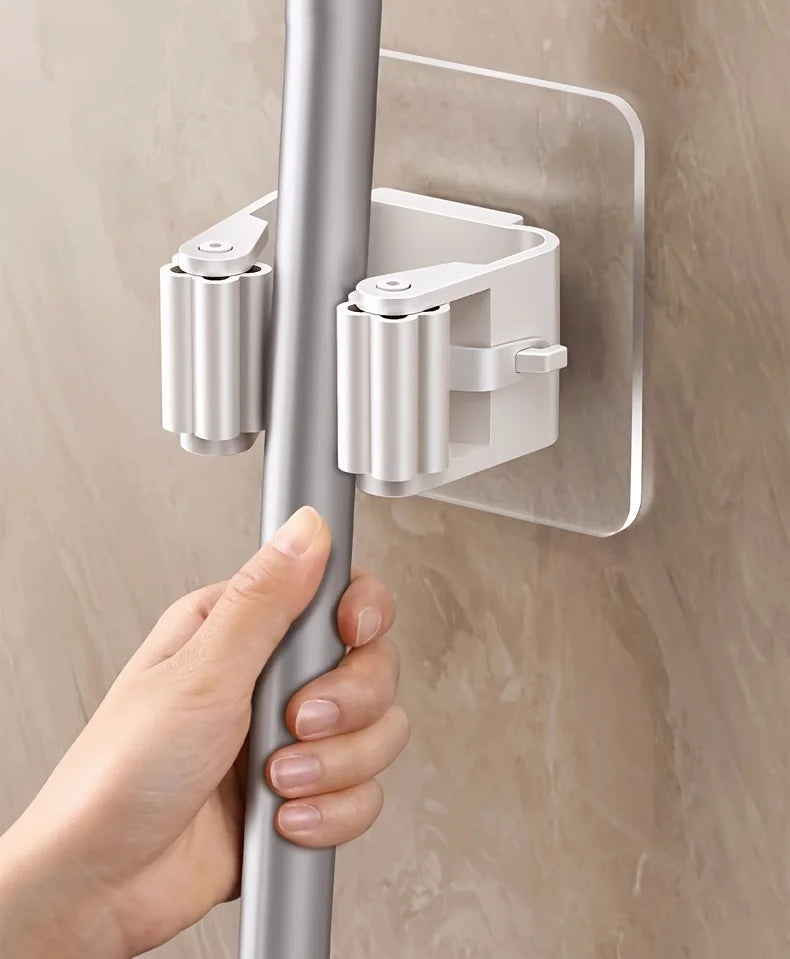 Adhesive Wall-Mounted Mop and Broom Holder