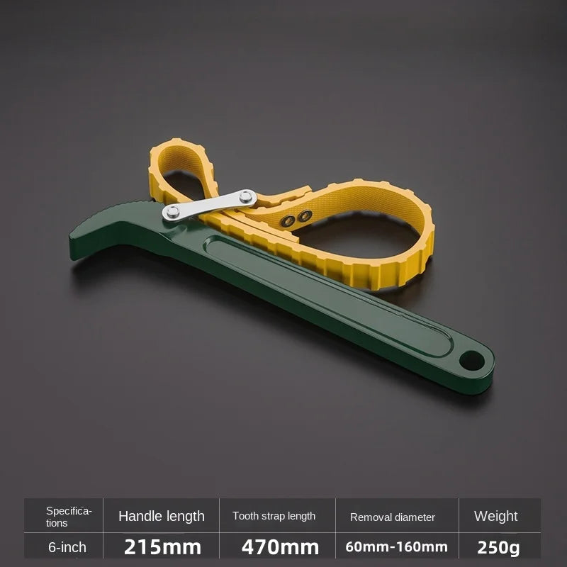 Adjustable Multi-Purpose Strap Wrench for Oil Filters and Pipes