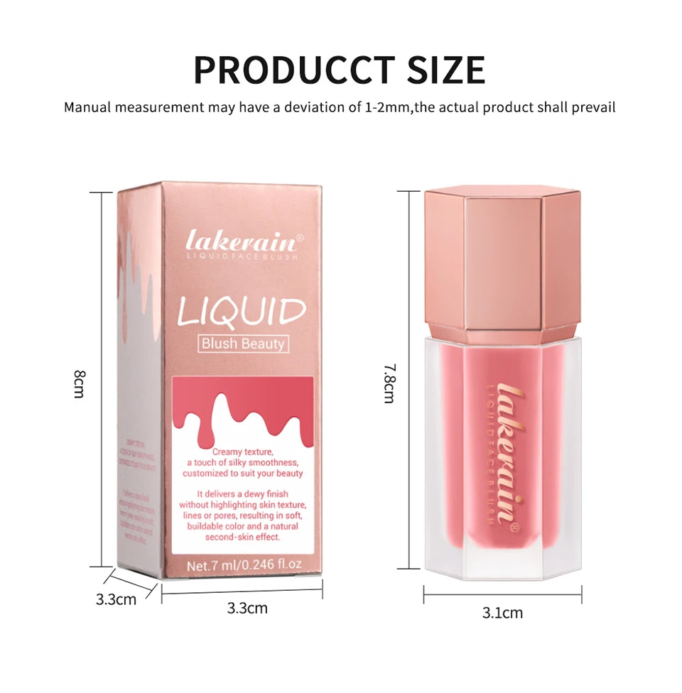 Waterproof Matte Liquid Blush with Mushroom Brush