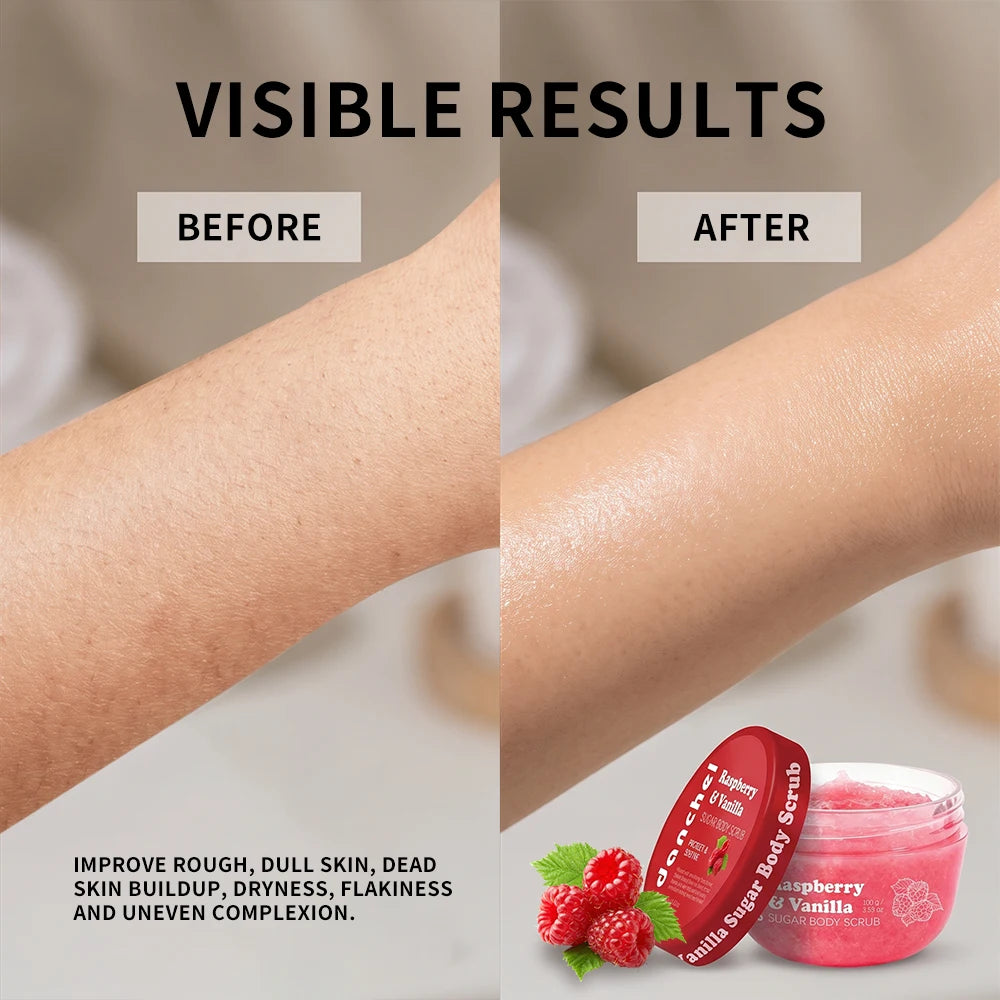 Raspberry Vanilla Sugar Body Scrub for Smooth Exfoliated Skin