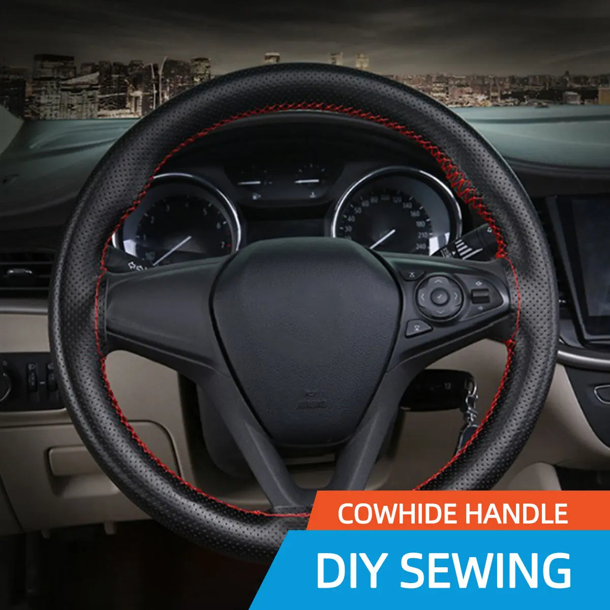 DIY Stitch-On Leather Steering Wheel Cover - 2
