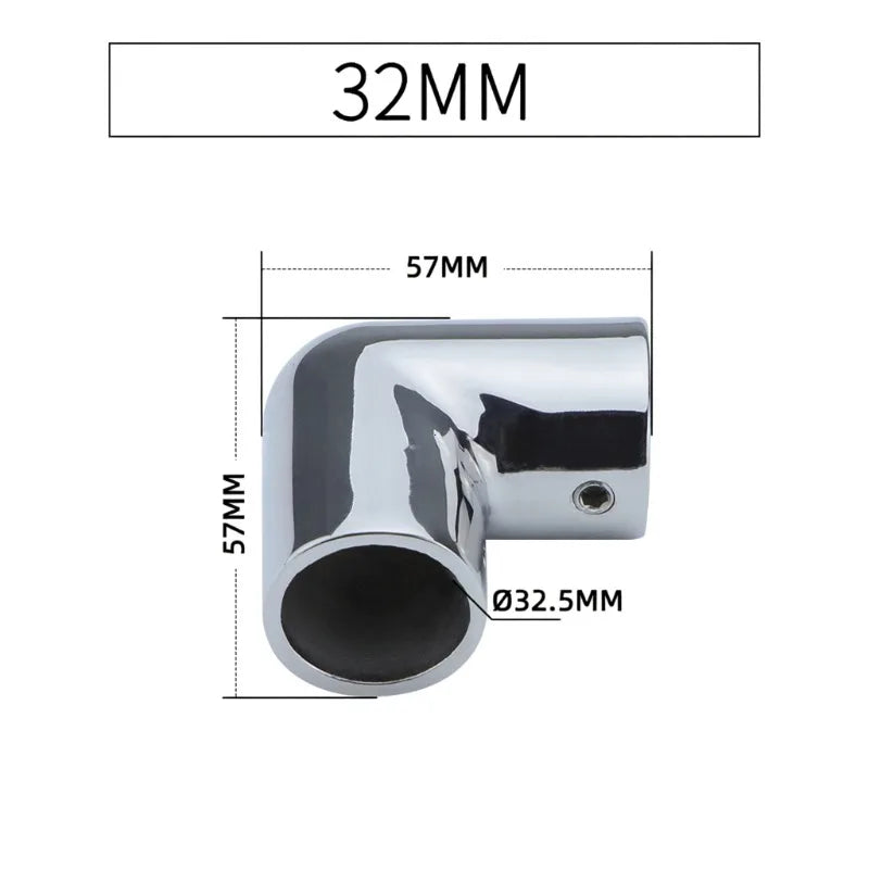 Stainless Steel 2-Way Boat Rail Elbow Pipe Connector